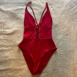 Red One Piece Swimsuit